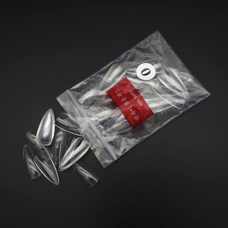 Almond Sape Fake Nails Cristal - Set (500pc)